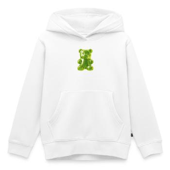 Green Gummy Bear - Kids Premium Organic Hoodie - white - Front - AI Model Kid Female (0cm)