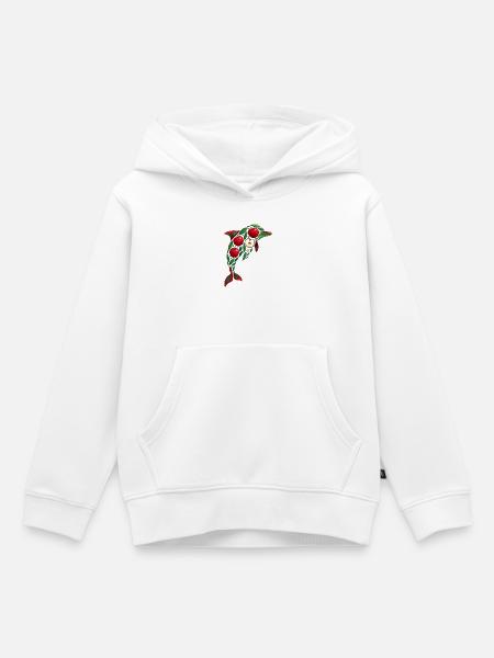 Delfin Apfel - Kinder Premium Organic Hoodie - Weiß