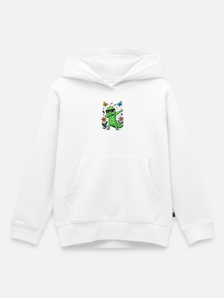 Raupe Schmetterling - Kinder Premium Organic Hoodie - Weiß