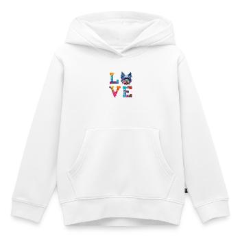 Miniature Schnauzer Love Colorful Paint Splatter - Kids Premium Organic Hoodie - white - Front - AI Model Kid Female (0cm)