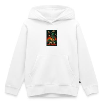 RétroPoster de l’Invasion de la Terre Extraterrestre - Sweat Premium à capuche enfant bio - blanc - Devant - AI Model Kid Female (0cm)