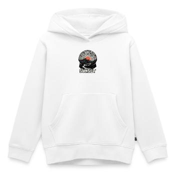 Sonnenuntergang über den Bergen - Kinder Premium Organic Hoodie - Weiß - Vorne - AI Model Kid Female (0cm)