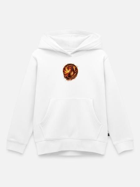 Feuerdrache im Flammenkreis - Kinder Premium Organic Hoodie - Weiß