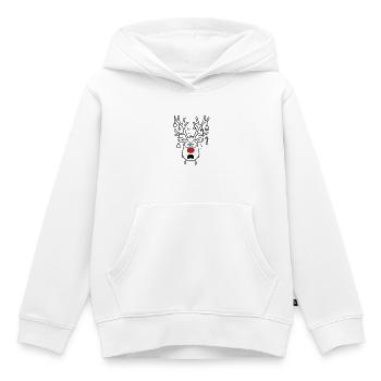 Cerf Rudolph Joyeux Noël doux - Sweat Premium à capuche enfant bio - blanc - Devant - AI Model Kid Female (0cm)