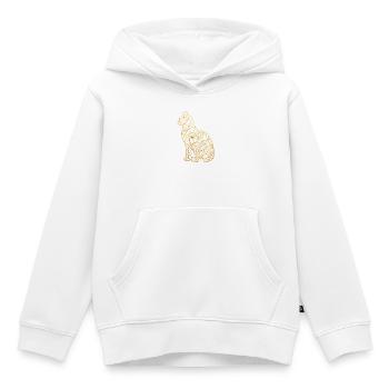 Chat d’or Art déco - Sweat Premium à capuche enfant bio - blanc - Devant - AI Model Kid Female (0cm)