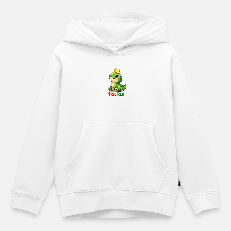 Tree Rex Dino T Rex - Sweat Premium à capuche enfant bio - blanc