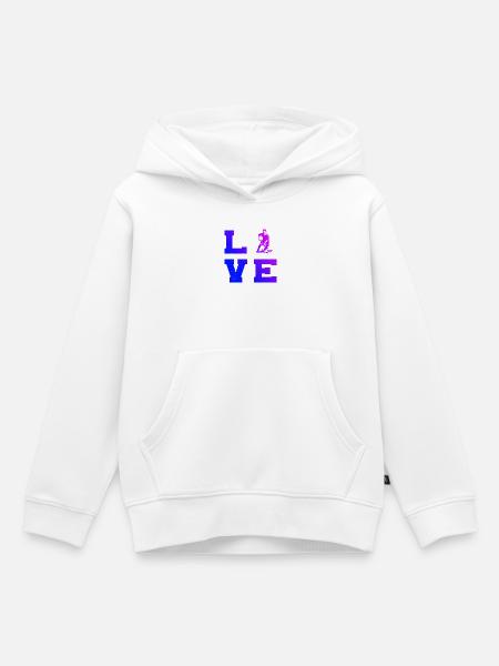Floorball Liebe zum Anziehen - Kinder Premium Organic Hoodie - Weiß