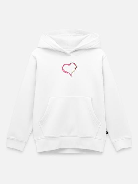 Hawaiian Ukulele Uke Heart - Kinder Premium Organic Hoodie - Weiß