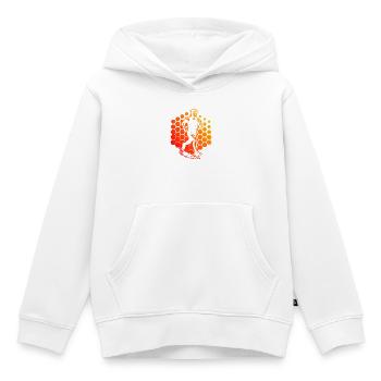 Courir Love to Wear - Sweat Premium à capuche enfant bio - blanc - Devant - AI Model Kid Female (0cm)