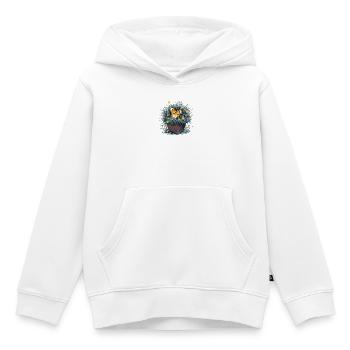 Bébé tigre dans un pot de feuilles - Sweat Premium à capuche enfant bio - blanc - Devant - AI Model Kid Female (0cm)