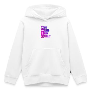 Motif classique de course - Sweat Premium à capuche enfant bio - blanc - Devant - AI Model Kid Female (0cm)