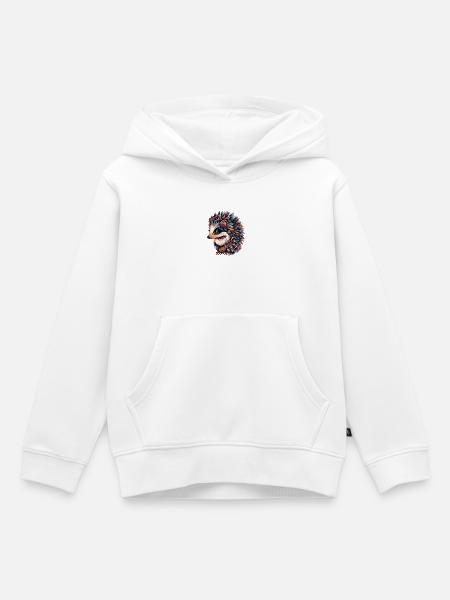 Igel Bunt - Kinder Premium Organic Hoodie - Weiß