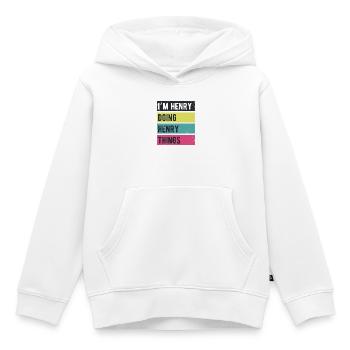 Ich bin Henry Macht Henry Dinge Retro Farben - Kinder Premium Organic Hoodie - Weiß - Vorne - AI Model Kid Female (0cm)