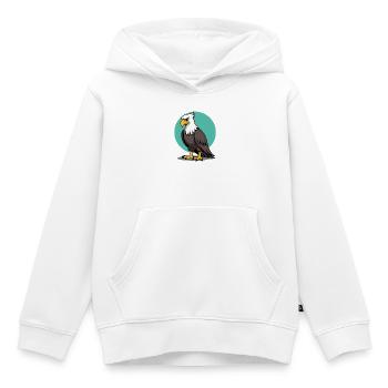 Aigle fier, majestueux oiseau de proie - Sweat Premium à capuche enfant bio - blanc - Devant - AI Model Kid Female (0cm)