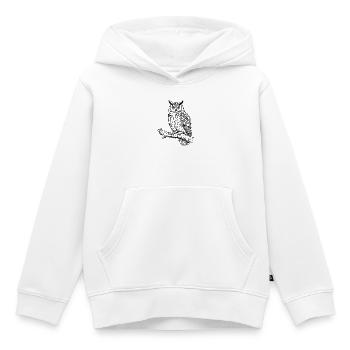 owl on Branch - Kids Premium Organic Hoodie - white - Front - AI Model Kid Female (0cm)
