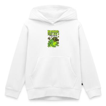 Warning Toxic Level 8 Frog - Kids Premium Organic Hoodie - white - Front - AI Model Kid Female (0cm)