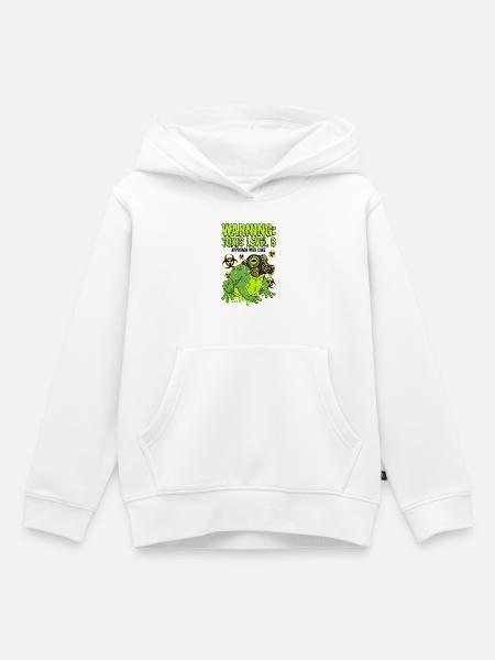 Warning Toxic Level 8 Frosch - Kinder Premium Organic Hoodie - Weiß