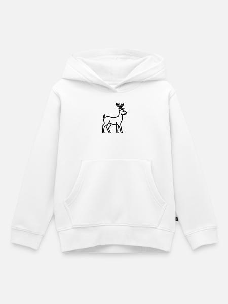Hirsch - Kinder Premium Organic Hoodie - Weiß