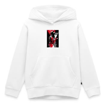 Geometrisches Streetart-Porträt mit Maskenfigur - Kinder Premium Organic Hoodie - Weiß - Vorne - AI Model Kid Female (0cm)
