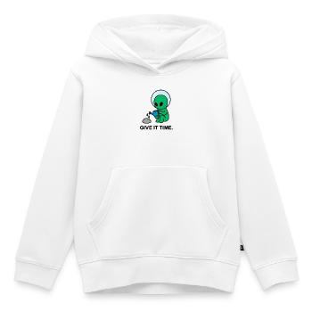 Patience interstellaire - Sweat Premium à capuche enfant bio - blanc - Devant - AI Model Kid Female (0cm)