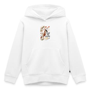 Bouldern Shirt Damen – Vertrau dem Prozess - Kinder Premium Organic Hoodie - Weiß - Vorne - AI Model Kid Female (0cm)