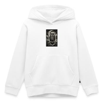 mystical owl - Kids Premium Organic Hoodie - white - Front - AI Model Kid Female (0cm)
