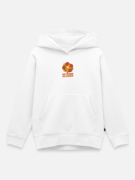 Spin Make Win – Tischtennis - Kinder Premium Organic Hoodie - Weiß