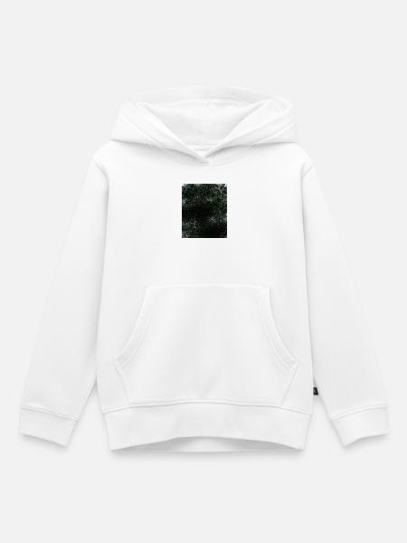 Dunkle Grüntextur mit Flecken - Kinder Premium Organic Hoodie - Weiß
