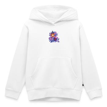 Lantern light in front of colorful peonies - Kids Premium Organic Hoodie - white - Front - AI Model Kid Female (0cm)