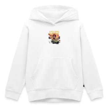 Cadeaux Girls Who Kayak Heaven Design - Sweat Premium à capuche enfant bio - blanc - Devant - AI Model Kid Female (0cm)