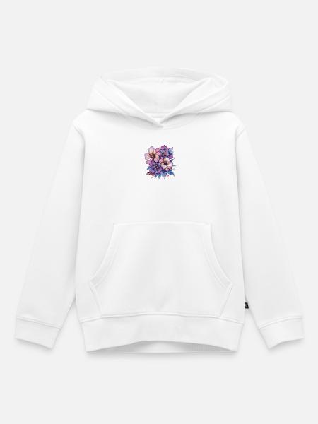 Farbexplosion Blütenpracht - Kinder Premium Organic Hoodie - Weiß