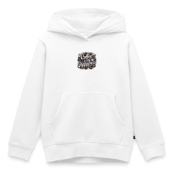 Kaffee ist meine Freude - Kinder Premium Organic Hoodie - Weiß - Vorne - AI Model Kid Female (0cm)
