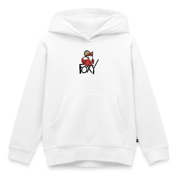 Renard Pourpre avec Auréole Or - Sweat Premium à capuche enfant bio - blanc - Devant - AI Model Kid Female (0cm)