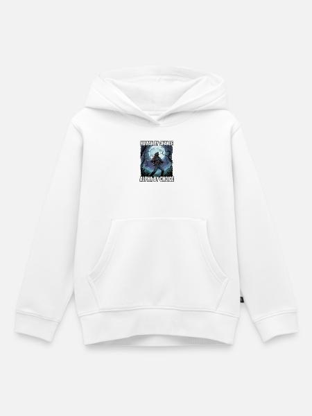 Alpha by Choice Werwolf Motiv - Kinder Premium Organic Hoodie - Weiß