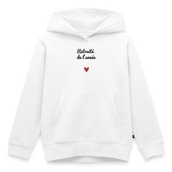 RENTE. RENTE. PENSIONIERT. RENTE. HERZ - Kinder Premium Organic Hoodie - Weiß - Vorne - AI Model Kid Female (0cm)