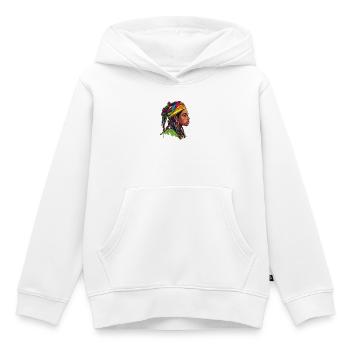 Headwrap Color Explosion Portrait - Kids Premium Organic Hoodie - white - Front - AI Model Kid Female (0cm)