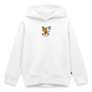 Pizza Slam Dunk Caricature - Sweat Premium à capuche enfant bio - blanc - Devant - AI Model Kid Female (0cm)