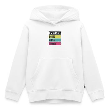I’m Anna Doing Anna Things Retro Colors - Kids Premium Organic Hoodie - white - Front - AI Model Kid Female (0cm)