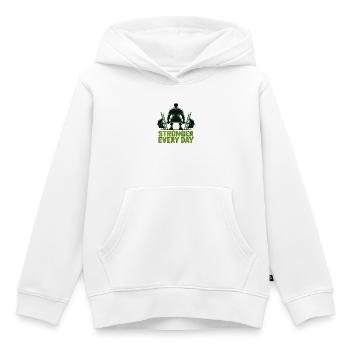 Stärkeres tägliches Heben - Kinder Premium Organic Hoodie - Weiß - Vorne - AI Model Kid Female (0cm)