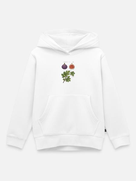 Botanischer Teller Feige Ficus Carica - Kinder Premium Organic Hoodie - Weiß
