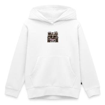 Kassetten-Ära Boombox Collage - Kinder Premium Organic Hoodie - Weiß - Vorne - AI Model Kid Female (0cm)