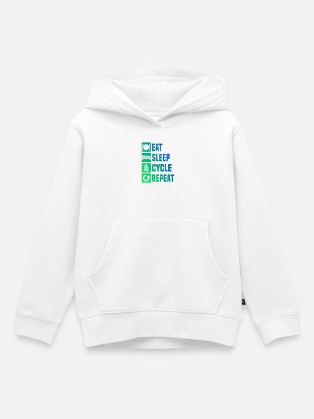 Ein Must Have für echte Rennrad - Kinder Premium Organic Hoodie - Weiß