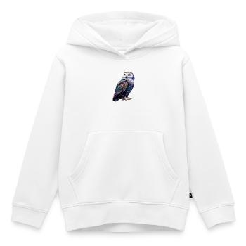 Chouette blanche Chouette Chouette Chouette Chouette Chouette Chouette des neiges - Sweat Premium à capuche enfant bio - blanc - Devant - AI Model Kid Female (0cm)
