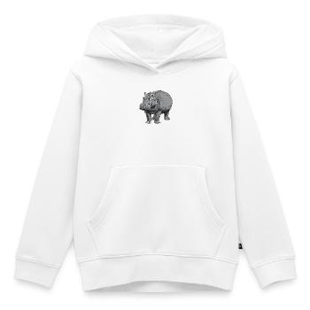Graue Hippo Linienkunst - Kinder Premium Organic Hoodie - Weiß - Vorne - AI Model Kid Female (0cm)