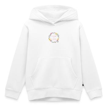 Vivre pour aimer - Sweat Premium à capuche enfant bio - blanc - Devant - AI Model Kid Female (0cm)
