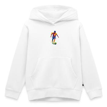 Farbspritzer Fußballheld - Kinder Premium Organic Hoodie - Weiß - Vorne - AI Model Kid Female (0cm)
