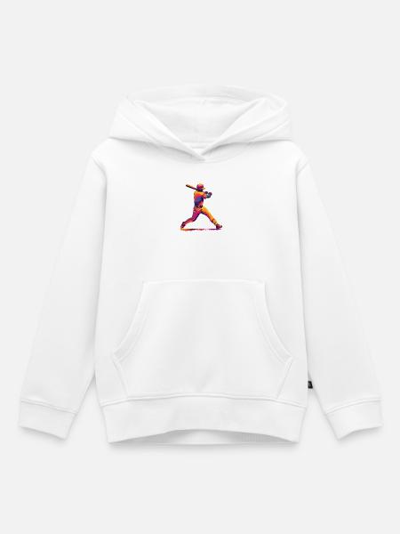 Pop-Art Baseball Swing - Kinder Premium Organic Hoodie - Weiß