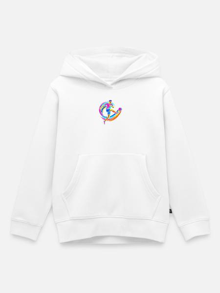 Fußballspieler - Kinder Premium Organic Hoodie - Weiß