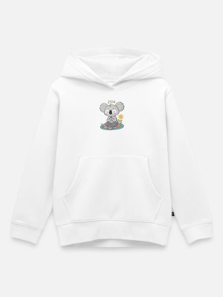 Zen-Koala auf Lotus - Kinder Premium Organic Hoodie - Weiß