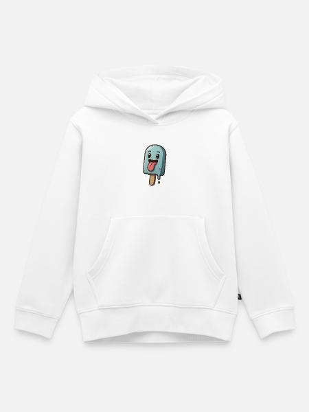 Lachendes Eis am Stiel - Kinder Premium Organic Hoodie - Weiß